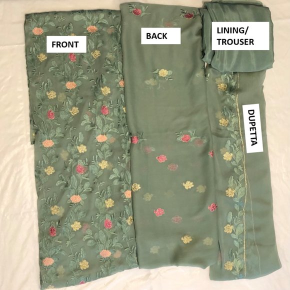 Woman's Unstitched Pakistani Suit - Picture 4 of 4